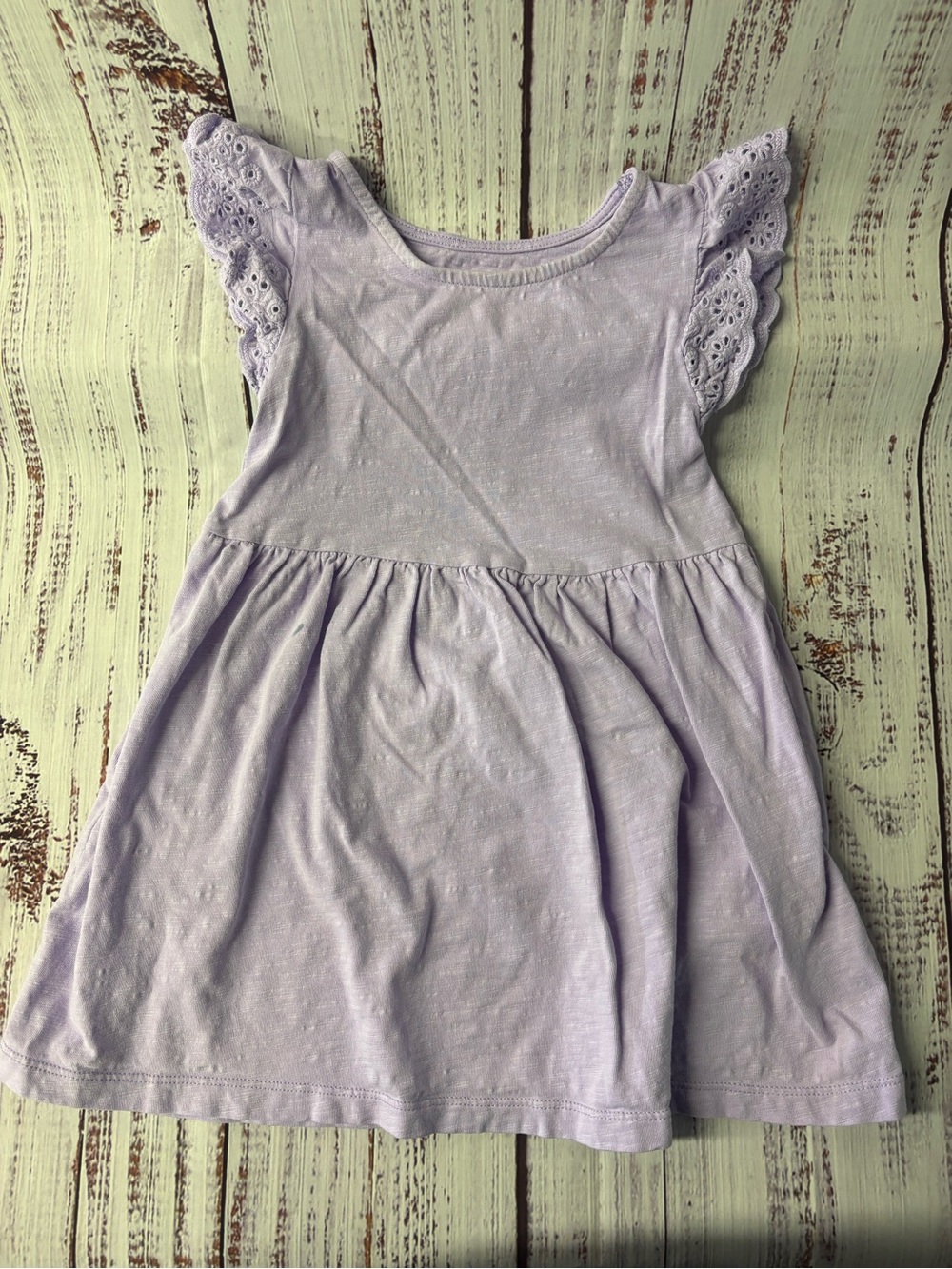 Cat & Jack Lavender Eyelet Sleeve Casual Dress